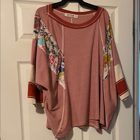 Three Bird Nest Multicolor Patchwork Blouse - Picture 1 of 4